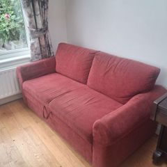 2 seater sofa bed and matching queen anne chair