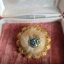 Vintage Mink Fur Brooch with Blue Stones Image 2