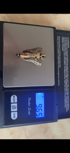 vintage 9ct Angel pendant with dimonds (9.65g)