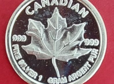 CANADA 1g Pure Silver Maple Leaf Coin