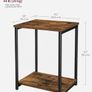 Set of 2 End Tables - Rustic Brown & Steel Side Tables for Small Spaces Image 4