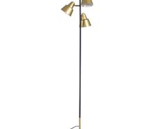 Floor Lamp 30 x 30 x 155 cm Black Golden Metal