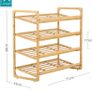 4 TIER Bamboo Shoe Rack,100% Natural & Renewable, Super Strong Heavy Duty Durable Wooden Shoe Rack Stand Storage Organiser (4 Tier (L71 x W33 x H68 cm) FREE POSTAGE Image 5