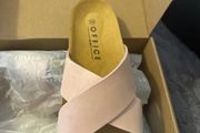Pink OFFICE Cross-Strap Sandals