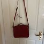 Small wine leather satchel handbag Image 2