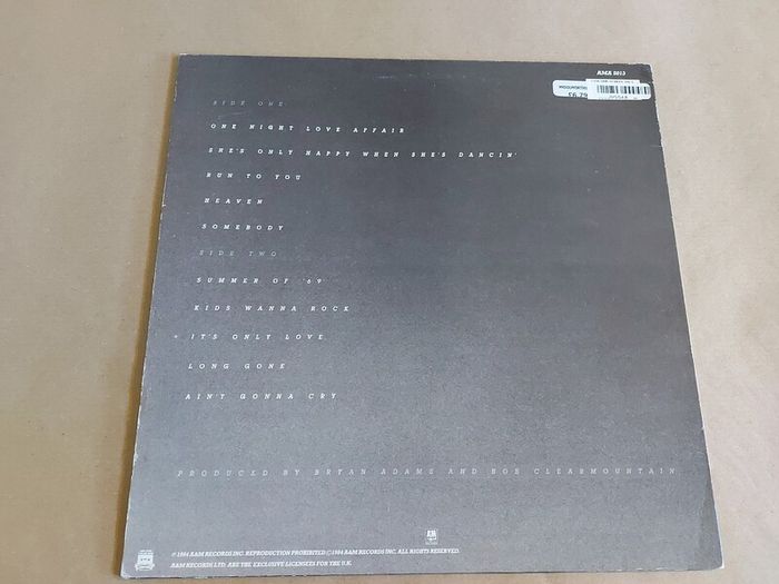 Bryan Adams - Reckless - Vinyl Record + Hundreds More