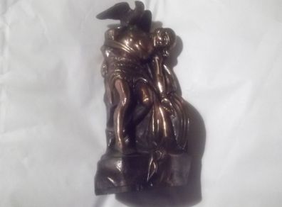 a bronze or metal the death of cuchulainn statue