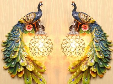 Aisle Livingroom Bedside Peacock Wall Lights