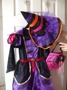 SALE! Girls' Halloween Witch Dress with Hat and Bag