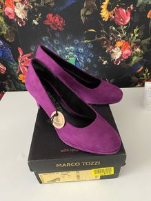 Marco Tozzi ladies purple suede shoes