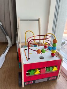 wooden baby walker