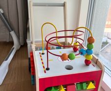 wooden baby walker