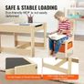 Kids Table and Chair Set, Wooden Activity Table with Storage Space and Boxes, Kids Play Table for Toddlers Art, Craft, Reading, Learning Image 3