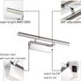 FREE SHIPPING Bathroom Light Fixtures Over Mirror Led Light Fixtures for Bathroom Above Mirror Wall Lights with Switch Adjustable Angle Stainless Steel Cool White Image 4