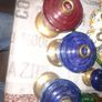 3 Beautiful Old 2 Blue, 1 Red Glass Oil Lamps, Postage Available, Image 2