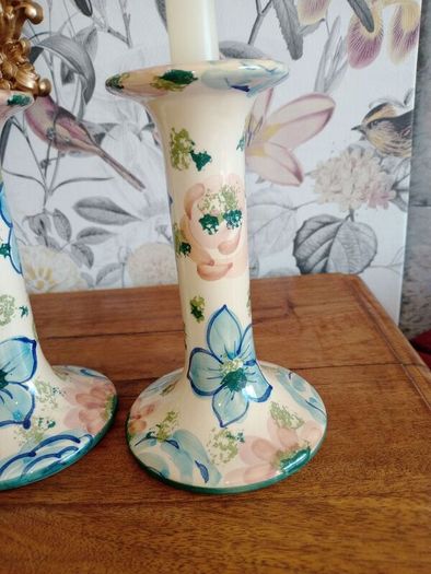 Studio Hand Crafted Ceramic Candle Sticks x 2