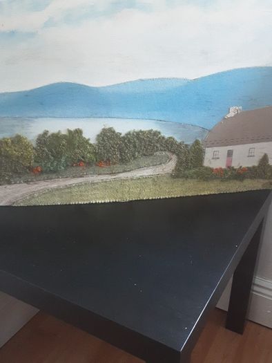Landscape of Ireland in Paint and Irish Tweed .. Price Drop