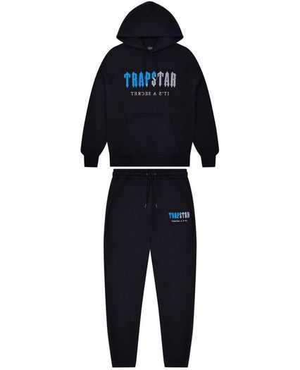 Trapstar Decoded Chenille Hooded Tracksuit Black/Blue/Grey
