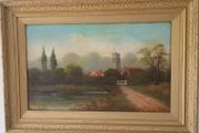 !9th century Oil on Board Painting.Signed.