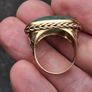 18k Gold Cabochon Jade Statement Ring(13.5 grams) Image 10