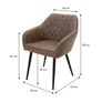 Dining chair set of 4 diamond quilting faux leather Brown or Grey Image 3