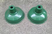 Vintage green enamel industrial light shades