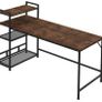 Computer Desk, Computer Desk with Bookshelf, Study Computer Laptop Table with 4 Tier DIY Storage Shelves Writing Table for Home Office Bedroom,160x60x110cm (FREE POSTAGE) Image 3