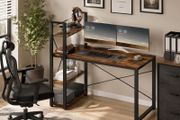 Industrial Computer Desk with Reversible Storage Shelves 120 cm