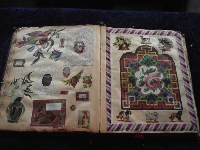 Victorian/Edwardian Album of colourful scraps - Circa 1890's/1900's