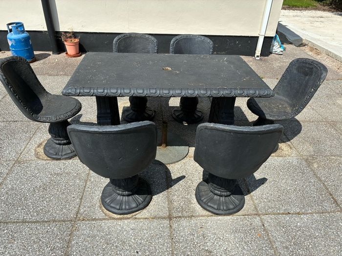 Solid Concrete Garden Dining Set