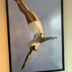 Vintage-Style Diver Art Print (60cm 80cm)