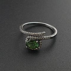 Vintage 925 Sterling Silver Green Tourmaline Ring Natural Gemstone Elegant Handmade Jewelry