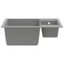 Kitchen Sink with Overflow Hole Double Basins Grey Image 4