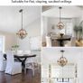 Pendant Light Industrial Globe Farmhouse Lighting Vintage Chandelier Spherical Hanging Ceiling Fixture for Kitchen Island Dining Table E14 Bronze 3 Light Image 2