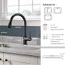 Black Kitchen Tap with Pull Out Spray, Kitchen Sink Mixer Tap with 3 Mode Spray Head, Single Handle Modern Mono Mixers Bar Taps Faucet with High Arc 360 Swivel Spout Image 2