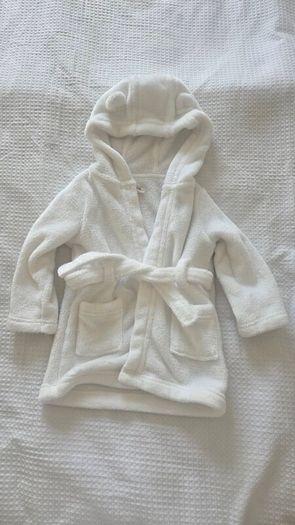 Baby white dressing gown