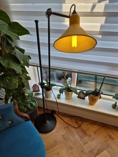 Floor Lamp lampe gras beautiful yellow very heavy light  bedroom living  reading home house great design wonderful present old vintage