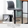 Set of 2 Bar Stool Adjustable Height Swivel Footrest and Base for Breakfast Bar, Kitchen and Home, Dark Grey Image 5