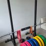 Bumper plates, Barbell and Rack Image 2