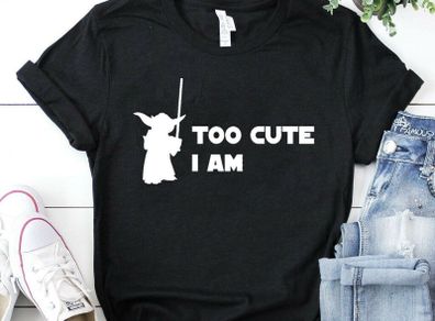Too cute i am baby yoda the mandalorian the child star wars t-shirt tee top