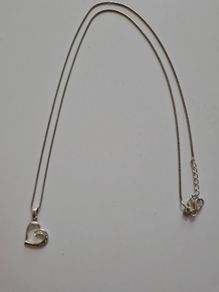 Sterling Silver Heart Necklace With Cubic Zirconia
