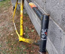 Vintage Peugeot bicycle frame set.