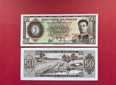 Paraguay  50  Guaranies. 1952. Pick 197c  ( Uncirculated )