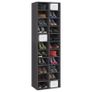 Shoe Cabinet High Gloss Grey 54x34x183 cm Chipboard Image 2