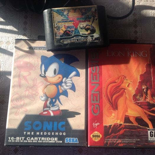 SEGA Mega Drive 16 bit with games.