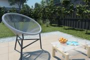 Garden Moon Chair Poly Rattan Grey