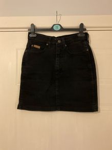 Wrangler Black Denim Mini Skirt