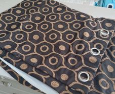 Blackout curtains, brown coloured pattern