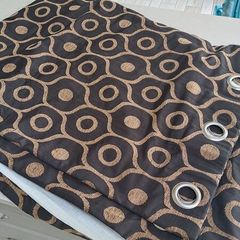 Blackout curtains, brown coloured pattern