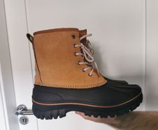 Rubber and genuine suede boots